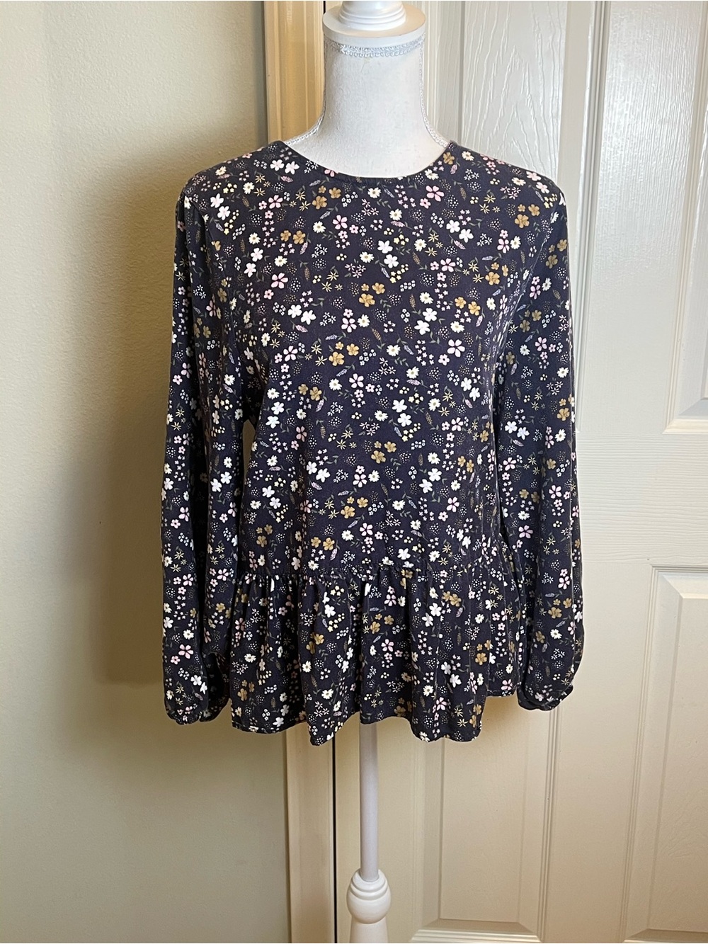 BARBOUR Floral Print Amelda Ruffle Hem Top